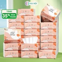 {CTKM} Giấy ăn rút Top Gia Sắc Hạ thùng 36 gói, khăn giấy rút cao cấp 4 lớp dập vân 4D dày dặn Giấy Vệ Sinh