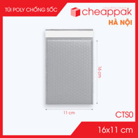 CTS0 - 16x11 cm - Combo 100 túi poly chống sốc, túi xốp nổ, túi xốp khí, túi bong bóng - Màu xám