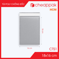 CTS1 - 18x16 cm - Combo 100 túi poly chống sốc, túi xốp nổ, túi xốp khí, túi bong bóng - Màu xám