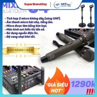 CTY MT Bộ Mixer G4 cao cấp tặng kèm 2 kẹp micro mini để bàn chuyên hát karaoke gia đình hỗ trợ mọi loa kéo, otô(BH 12T)