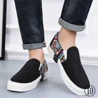 Cũ Bắc Kinh Nam Vải Thời Trang Tất Cả Trận Đấu Ống Hút Slip-On Lười Giày Vải Bao Chân Đế Mềm Giày Nam