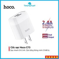 Củ cóc sạc Hoco C73 Sạc nhanh cổng kép 5V/2.4A cho Iphone Ipad Samsung Nokia Huawei Xiaomi Oppo - Chính Hãng