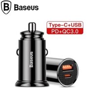 Củ cốc Tẩu ô tô sạc nhanh Baseus CCALAS01 tích hợp Type-C và USB 2.4A , Quick charge 3.0, 30W trên xe hơi