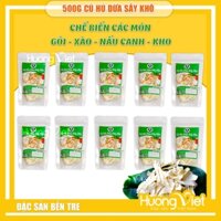 Củ hủ dừa sấy khô 500gr, đặc sản Bến Tre,(10 gói x 50gr), dùng làm gỏi củ hủ dừa tôm thịt, nấu canh, xào