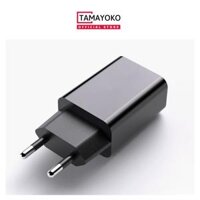 Củ Sạc 10W USB 5V 2A. Chất Liệu PC Chống Cháy Chứng Nhận CEULFCC - Hàng Chính Hãng Tamayoko - Chân tròn - Đen