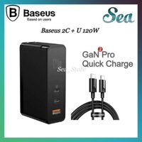 Củ sạc 120W Baseus -  Gan2Pro - Kèm dây 120w - Hỗ trợ sạc nhanh cho Laptop, Macbook, SmartPhone - Chính Hãng