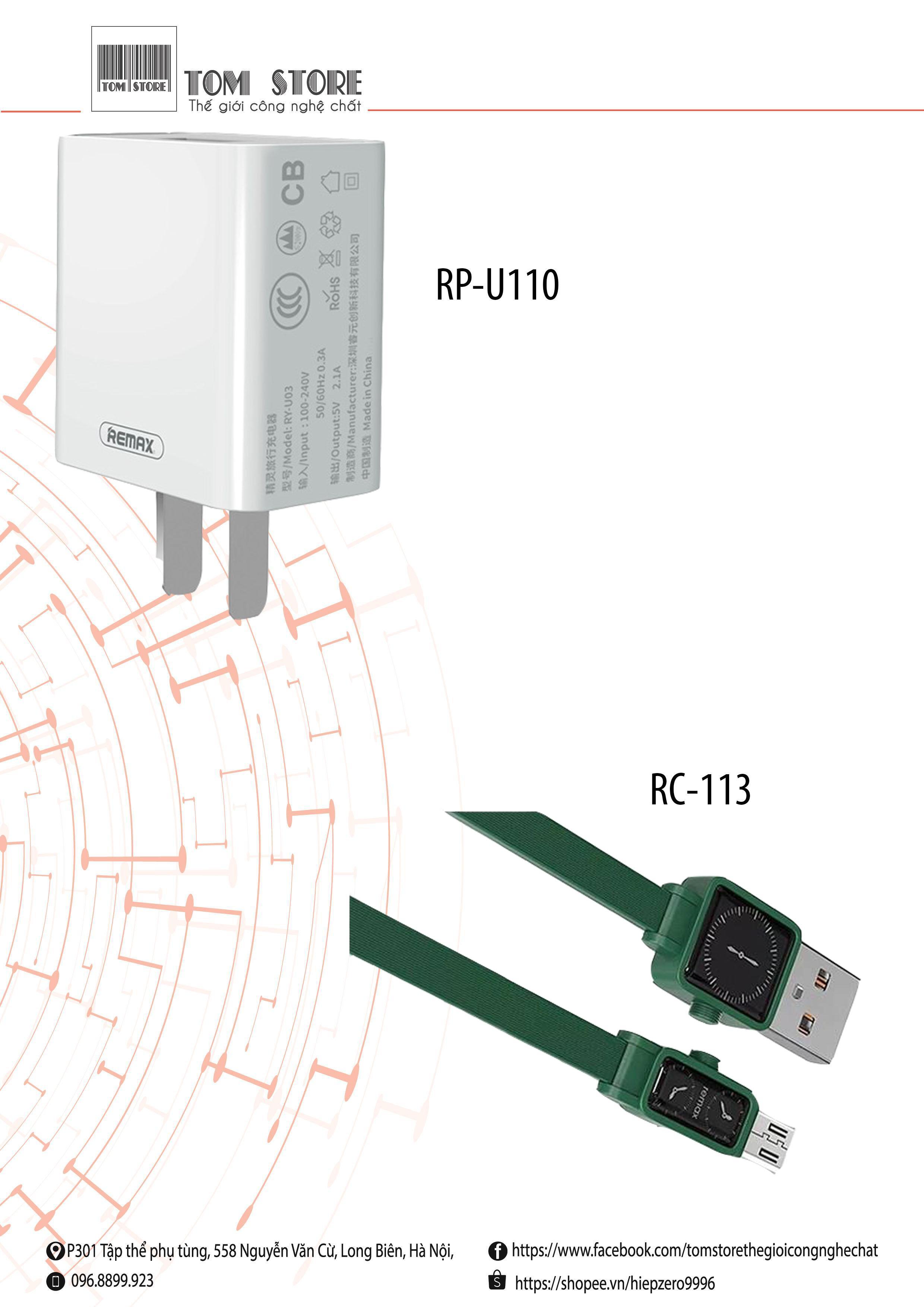 Củ Sạc 1USB Remax RP-U110 2.1A