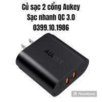 Củ sạc 2 cổng Quick Charge 3.0 Aukey PA-T16 new fullbox, cực tiện lợi