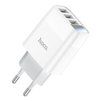 Củ sạc 3.4A Hoco C93A màn LED báo sạc, chân tròn 3 cổng USB sạc được nhiều thiết bị