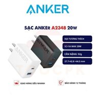 Củ Sạc Anker 20w 2 Cổng C+A IQ3 - A2348  - Anker A2347 1 cổng 20W (Bảo Hành 12 Tháng)