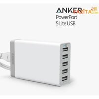 Củ Sạc Anker 5 cổng USB sạc nhanh (Màu Trắng) - Hàng nhập khẩu cao cấp