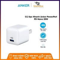 Củ sạc Anker A2633 1 cổng PD công suất 20W sạc nhanh cho iPhone, Samsung, Xiaomi,...