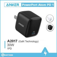 Củ sạc Anker PowerPort Atom PD 1, 30w - A2017 công nghệ GaN , hỗ trợ sạc nhanh cho iPhone, Samsung, Macbook...