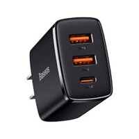 Củ sạc Baseus Compact Quick Charger 30W(USB dual port +Type C,30w PD/QC3.0 Multi Quick Charge Support)