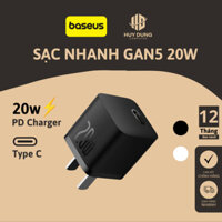 Củ Sạc Baseus GaN5 Fast Charger 1C 20W cho điện thoại và ipad
