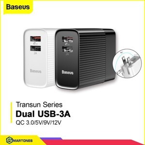Củ sạc Baseus Transun Series Dual USB hỗ trợ sạc nhanh Q.C 3.0 3A
