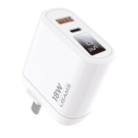 Củ sạc charger sạc nhanh QC3.0 + PD3.0 tích hợp màn hình số USAMS US-CC103/US-CC104/US-CC105 T30