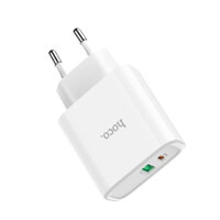 Củ Sạc Điện Thoại  Hoco C57A - Hỗ Trợ Sạc Nhanh QC3.0  Tặng Kèm Cáp Sạc IPhone, IPad - Hàng Chính Hãng - Trắng