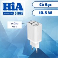 Củ Sạc Nhanh 10.5W Chính Hãng WK DESIGN cho iphone ipad android samsung oppo xiaomi có 2 cổng usb