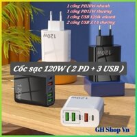 Củ Sạc Nhanh 120W 5 Cổng Sạc Được Tất Cả Các Loại Điện Thoại
