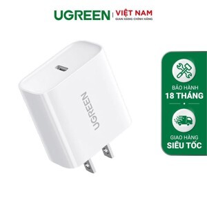 Củ sạc nhanh 18W chuẩn USB-C PD hỗ trợ QC 4.0 Ugreen 60449