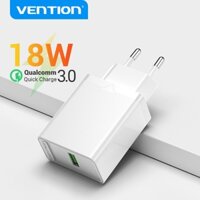 Củ Sạc Nhanh 18W Vention USB Khi Du Lịch Cho Samsung Huawei Xiaomi QC3.0 Eu/ Us