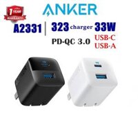 Củ sạc nhanh 2 cổng 33W ANKER A2331 PD3.0/PPS/QC3.0 nhỏ gọn hỗ trợ sạc nhanh cho iPhone 15 Pro Max. BH 12 tháng