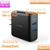 Củ sạc nhanh 2 cổng 36W Anker PowerPort A2025 A2023 A2027 PowerIQ Quick charger 3.0 Tuấn Hà Store