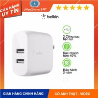 Củ sạc nhanh 2 cổng USB Belkin 10W 24W chuẩn MFI cho Iphone 6 7 8 Plus X 11 12 Pro