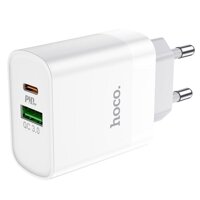 Củ Sạc Nhanh 20W PD &amp; QC3.0 2 Cổng Hoco C80C80A - Cốc Sạc Siêu Nhanh Cho iPhone, Samsung, Xiaomi,... - Hàng Chính Hãng - C80A CHÂN TRÒN