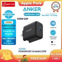 Củ sạc nhanh 25W,Anker A2058 PowerPort III USB-C,Cho Samsung S21+ S20 S10 Note 20 Note 10,Note 9 vv,Bảo Hành 18T