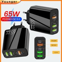 Củ Sạc Nhanh 3.0 65W PD USB Type C 5 Cổng Cho Điện Thoại Iphone 14 13 Pro Max