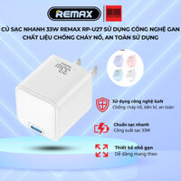 Củ sạc nhanh 33w REMAX RP-U27 Sử dụng công nghệ Gan chất liệu chống cháy nổ, an toàn sử dụng