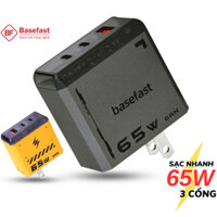 Củ sạc nhanh 65W 3 cổng Basefast Cốc sạc type c PD65W chống quá tải nhiệt cho iP samsung Mac laptop