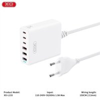 Củ Sạc Nhanh 75W Gan (3 USB-A + 3 USB-C) XO L133
