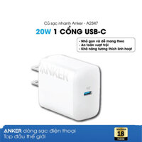 Củ Sạc Nhanh Anker 20W - 1 cổng USB-C - A2347 Viettel Phân Phối