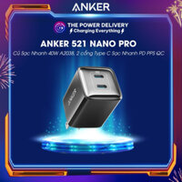 Củ Sạc Nhanh Anker 521 Nano Pro 40W A2038, 2 cổng Type C Sạc Nhanh PD PPS QC