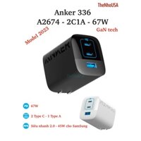 Củ sạc nhanh Anker 67W 3 cổng 2C1A IQ3 A2674 model 2023 BH18T