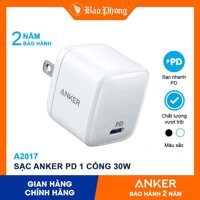 Củ Sạc Nhanh ANKER A2017 30W PowerPort Atom PD Mini Cho IP Samsung Oppo Xiaomi IP 6 7 8 Plus X Xs Max 11 12 Pro