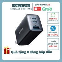Củ sạc nhanh anker A2667 65w 3 cổng powerport nano 2 cho 18w 20w 25w 45w 65w cho iphone 12 13 samsung halustore