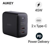 Củ sạc nhanh Aukey PD 45W PA-B4T 2 cổng- chấu gập