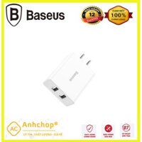 Củ Sạc Nhanh Baseus 2 USB Chống cháy nổ Speed Mini Dual U Charger 5V/ 2A