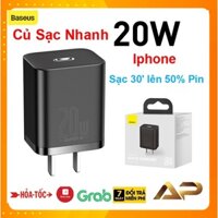 Củ sạc nhanh Baseus PD 20W CCSUP dùng cho iPhone X / XR / XS Max / 11 / 12 PRO MAX HÀNG CHÍNH HÃNG