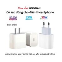 Củ sạc nhanh các loại PD 20w, 27w, 35w, dùng cho Iphone, được dùng thử 30 ngày đổi trả, Kim Ánh bảo hành 1 năm