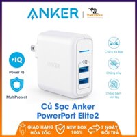 Củ sạc nhanh chân gập 24W ANKER PowerPort Elite 2 cổng, sạc nhanh công suất tối đa mỗi cổng 12W
