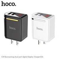 Củ Sạc Nhanh, Cốc Sạc 2 Cổng Có Đèn Hoco C39 | out put 2.4 A | 37001