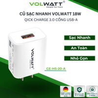 Củ sạc nhanh Cổng USB Quick Charge 3.0 18W QC 3.0 Chính Hãng Volwatt GE-H5