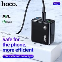 Củ sạc nhanh Hoco HK27 Sạc nhanh PD20W, QC 3.0, 2 đầu USB và Type-C