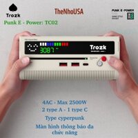 Củ sạc nhanh kiêm ổ cắm điện Trozk Punk E Power Game Style Socket TC02 2500W 20W 4AC1C2A PD/QC/FCP