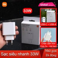 Củ sạc nhanh Mi 33W Wall Charger 1A1C AD332EU quốc tế chân tròn – Tech1 Store